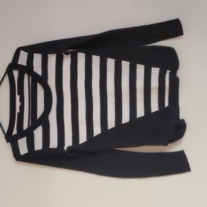 Victoria's Secret Scoop Neck Black and White Striped Sweater